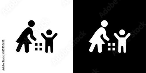 Babysitter icon logo set vector