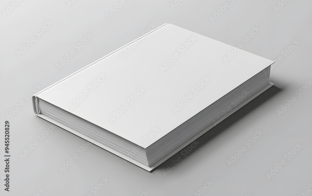 A clean and minimalistic 3D image of a blank magazine cover template, presented on a white background. A clean and minimalistic 3D image of a blank magazine cover template, presented on a white background.