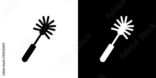 Bottle sweeper cleaning brush icon logo set vector
