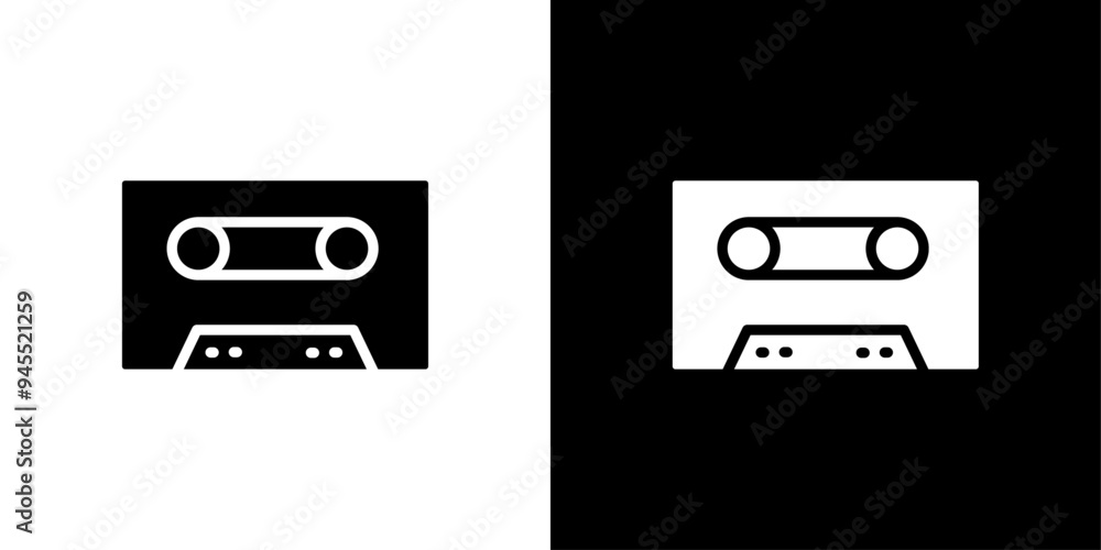Obraz premium Cassette tape icon logo set vector