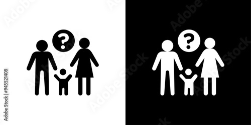 Child custody icon logo set vector