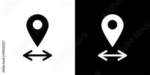 Destination distancing icon logo set vector