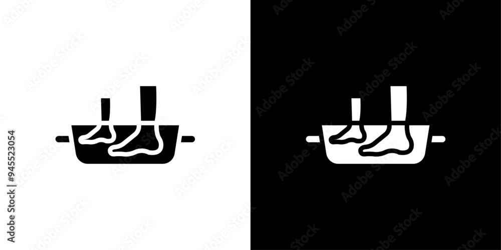 Foot Soak icon logo set vector Foot Soak icon logo set vector