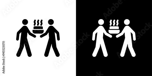 Food donation icon logo set vector