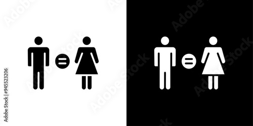 Gender equality icon logo set vector