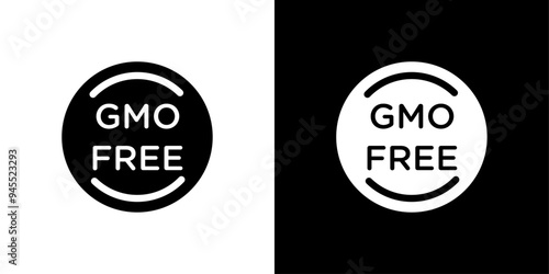 gmo free icon logo set vector