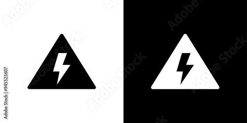 High voltage icon logo set vector