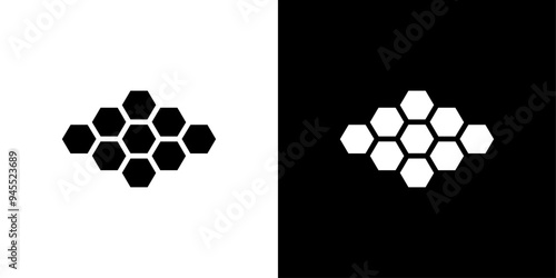 honeycomb icon logo set vector