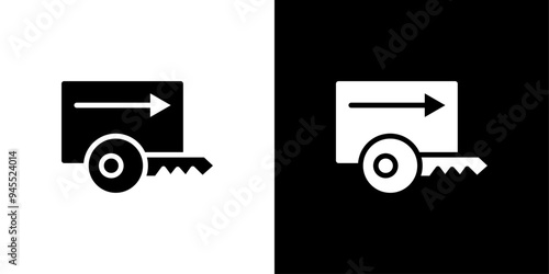 Keycard access icon logo set vector