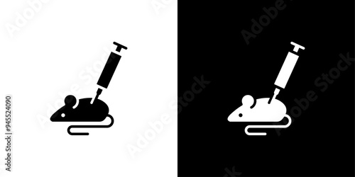 Lab rat experiment icon logo set vector