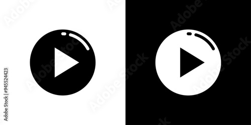 Media player icon logo set vector