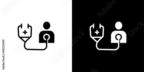 Medical check-up icon logo set vector