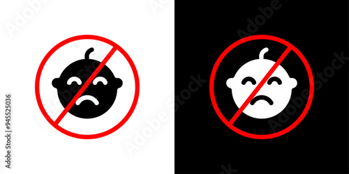 No kid allowed icon logo set vector