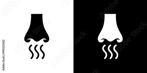 Nose with smoke icon logo set vector