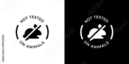 Not tested on animals icon logo set vector