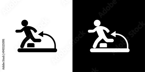 Obstacle race icon logo set vector