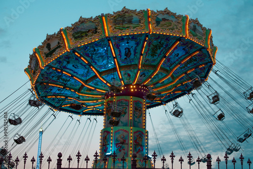 Moving air chairs at a fair