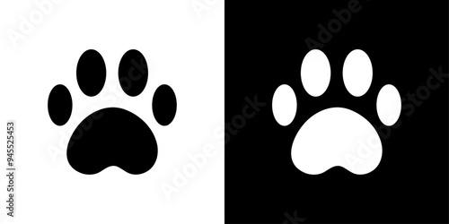 Paw icon logo set vector