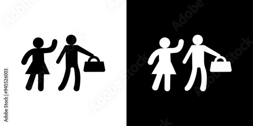 Purse snatcher icon logo set vector