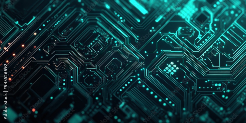 Close-up of a futuristic circuit board design, showcasing intricate patterns and vibrant colors in a technology context. Close-up of a futuristic circuit board design, showcasing intricate patterns and vibrant colors in a technology context.