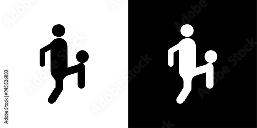 Soccer player with ball icon logo set vector