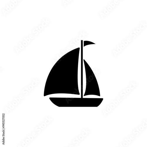 Elegant minimalist sailboat icon perfect for nautical designs.