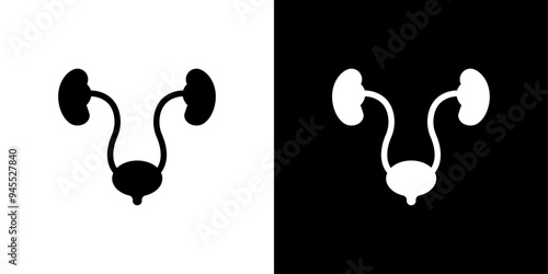 Urinary system icon logo set vector
