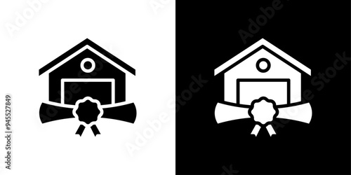 University, college degree icon logo set vector