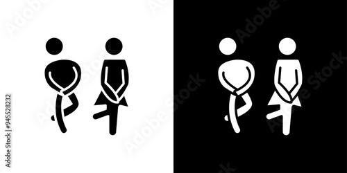 wc toilet door plate icon logo set vector