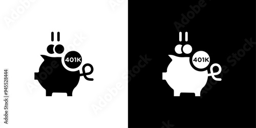 401k retirement savings icon logo set vector