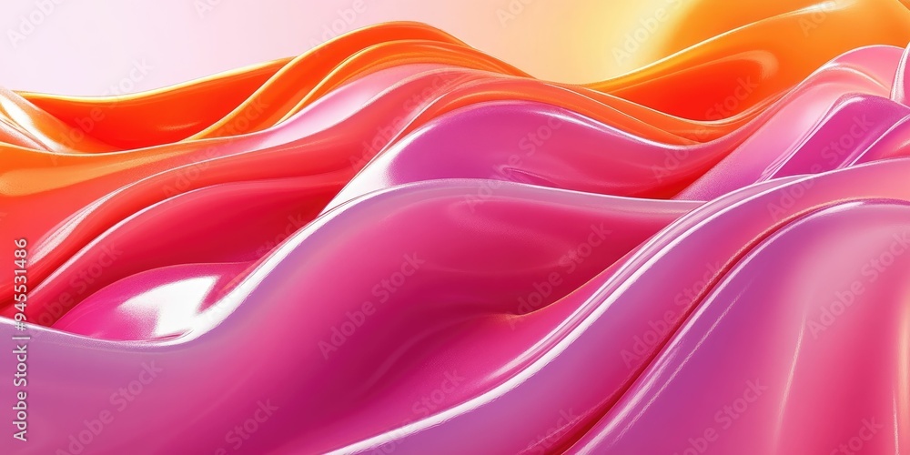 Fototapeta premium Abstract Swirling Fluid Forms in Vibrant Pink and Orange Hues
