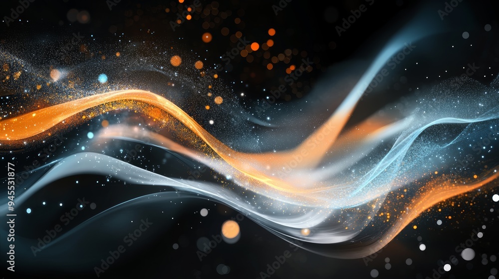 3D render of an abstract futuristic background with glowing lines and waves. 3D render of an abstract futuristic background with glowing lines and waves.