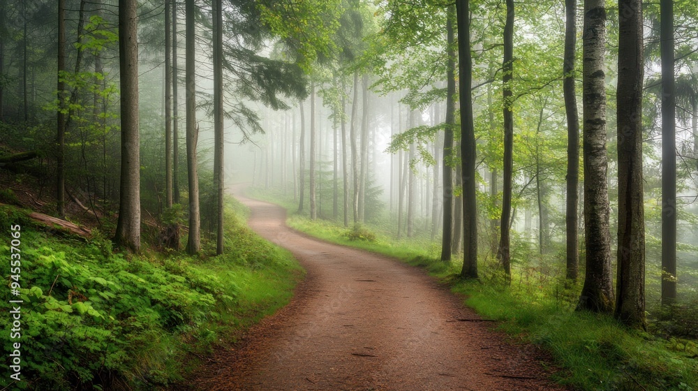 Fototapeta premium Misty Forest Path
