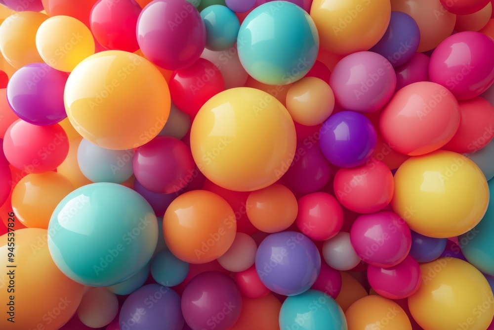 Colorful balloon background, 3D rendering. Abstract background