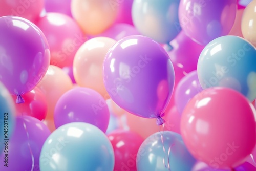 Colorful balloon background, 3D rendering. Abstract background