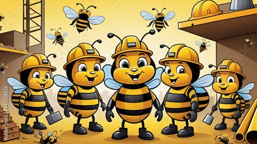 Worker Bees at Construction Site