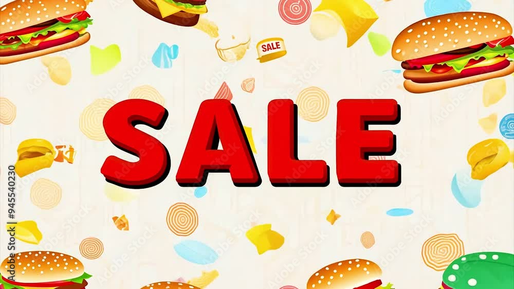 Advertising fast food catering on black friday discounts, background with Sale word. AI generated. Advertising fast food catering on black friday discounts, background with Sale word. AI generated.