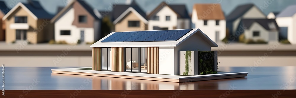 Modern eco friendly model house, money, saving and investment or family planning concept. Modern eco friendly model house, money, saving and investment or family planning concept.