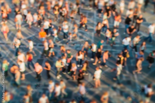 Defocused aerial view of a crowd Defocused aerial view of a crowd