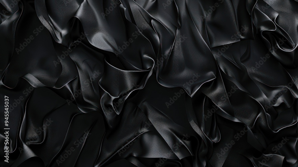 Abstract Black Silk Drapery Abstract Black Silk Drapery