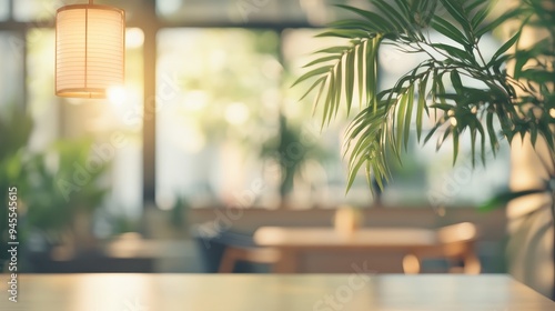 Sunlight Streaming Through a Window in a Cozy Cafe