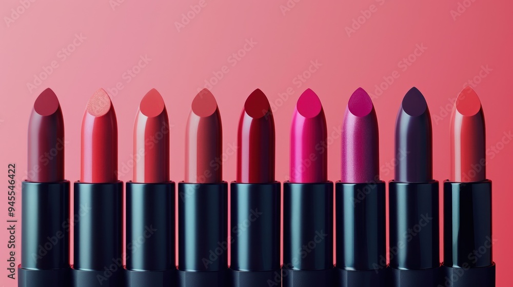 a range of lipsticks in various shades, with each open to display the rich colors, set against a minimalist background. a range of lipsticks in various shades, with each open to display the rich colors, set against a minimalist background.