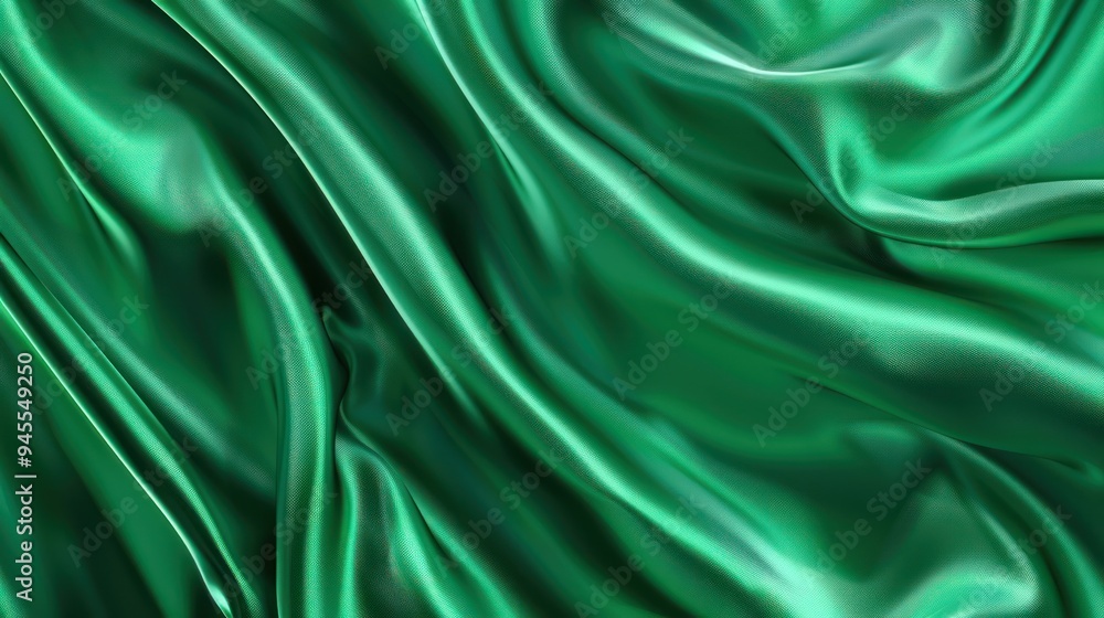 Obraz premium Emerald Green Satin Fabric Texture
