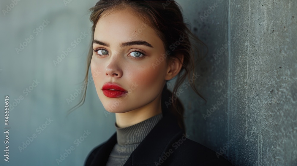 a woman with a chic, minimalist style, her makeup subtle yet flawless, set against a clean, modern background. a woman with a chic, minimalist style, her makeup subtle yet flawless, set against a clean, modern background.