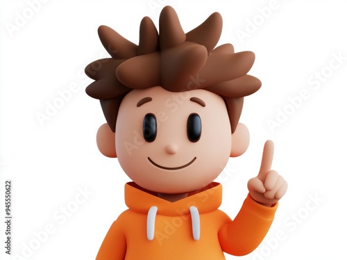 A 3D illustration of a male guy Qadir winking at the camera and doing a victory sign. Number two. White background with 3D renderings.