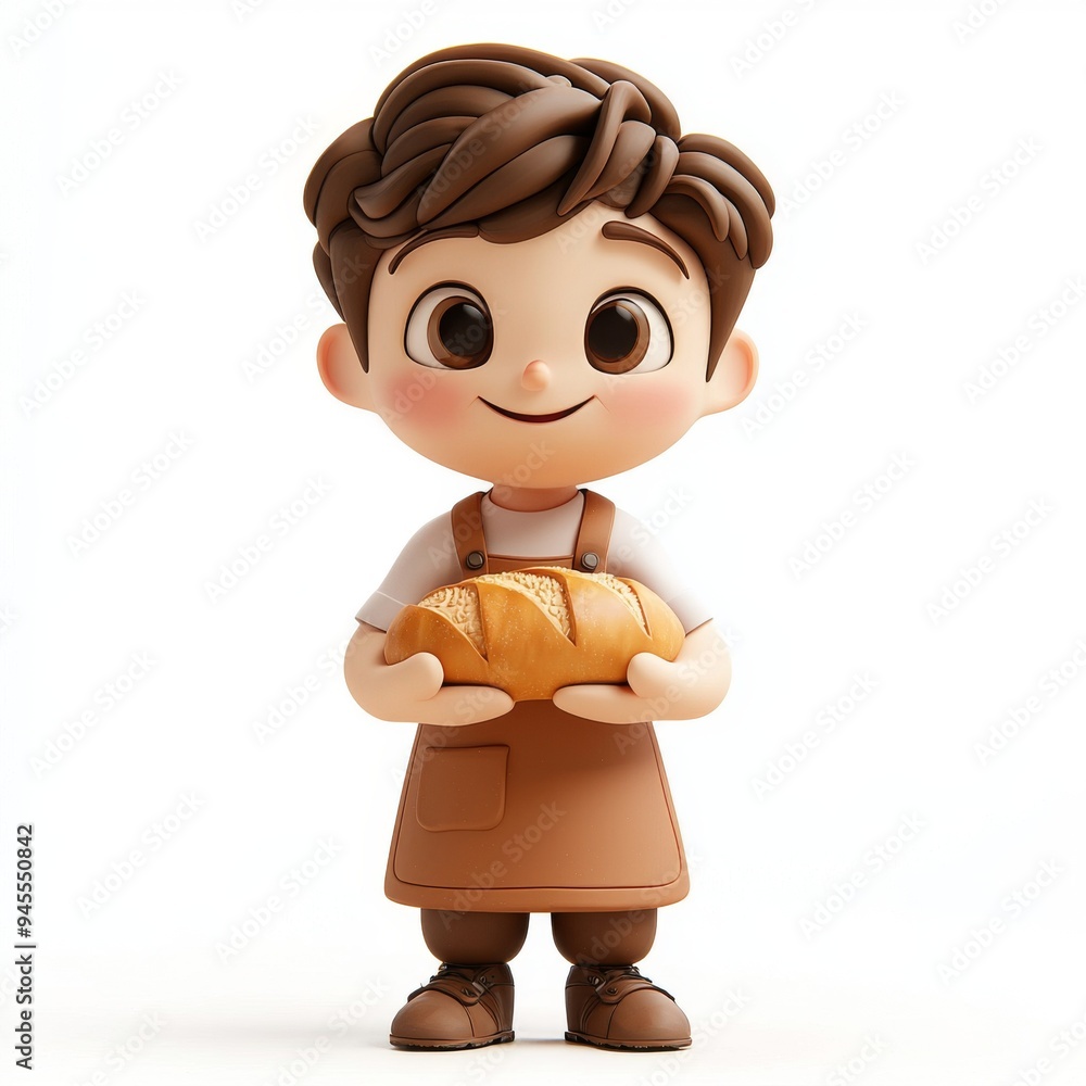Cartoon Baker Holding Freshly Baked Bread Cartoon Baker Holding Freshly Baked Bread