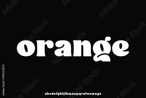 Unique bold retro style alphabet display font vector. Playful orange typeface