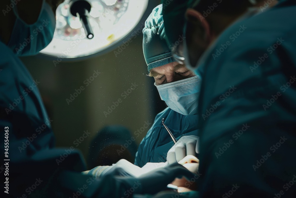 Close up of focused surgeons working in operating room Close up of focused surgeons working in operating room