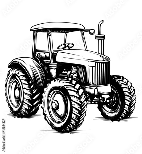 silhouette of a tractor illustration vector	