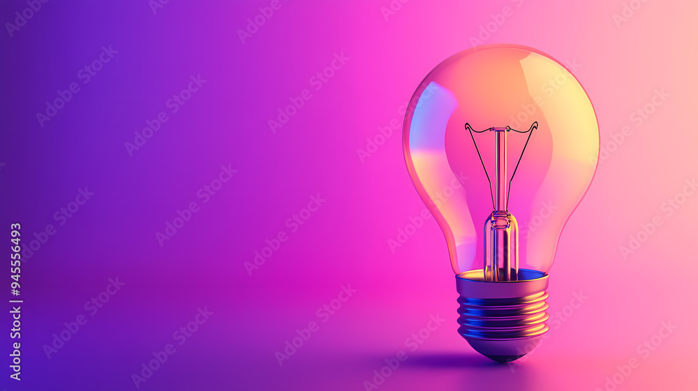Abstract background with glowing light bulbs